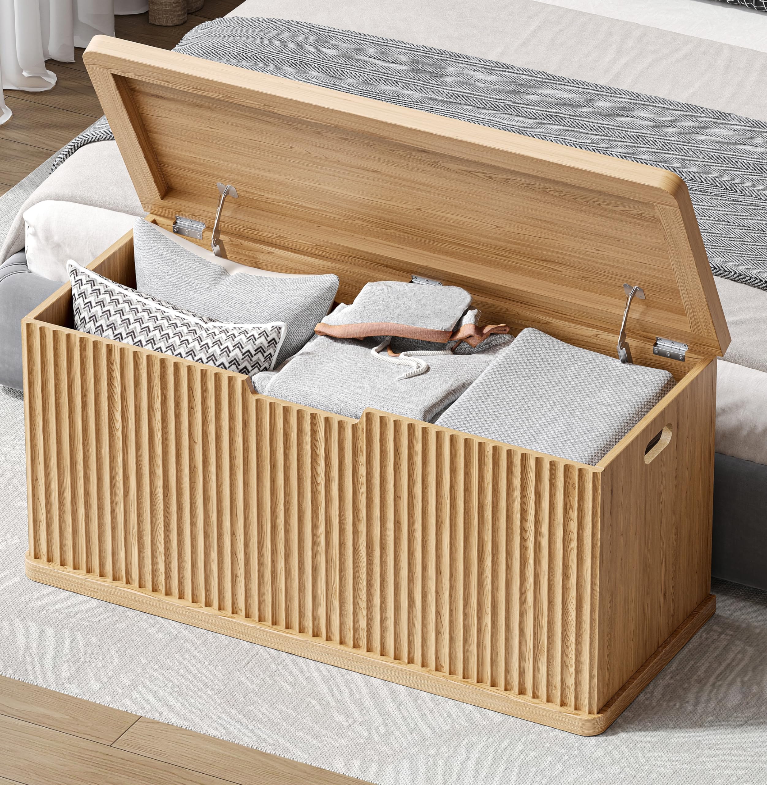 Amazon.com: Akxomel Fluted Storage Chest with 2 Safety Hinges